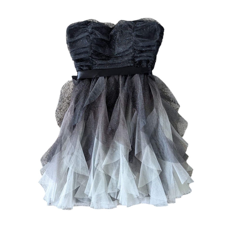 Teeze Me Black/White Sparkle Tulle Mini Dress Sz.3/4